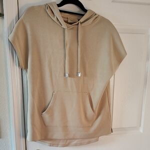 Elie Tahari Light Tan Hoodie Sweatshirt